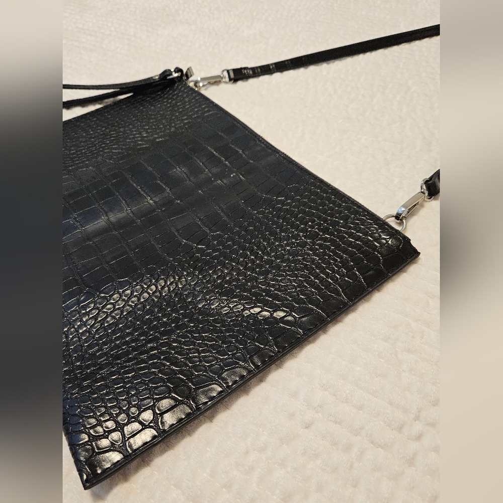 Zara Croc Embossed Clutch Crossbody Bag - Picture 3 of 6